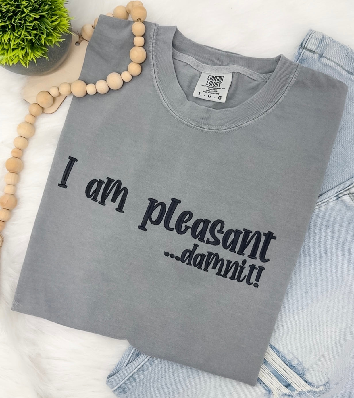 I am pleasant - EMBROIDERED Tshirt