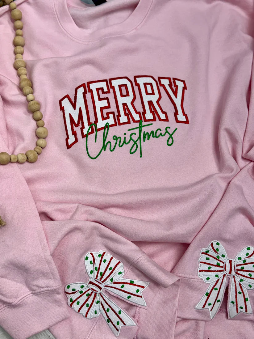 Merry Christmas Debbie Cake Side Bows