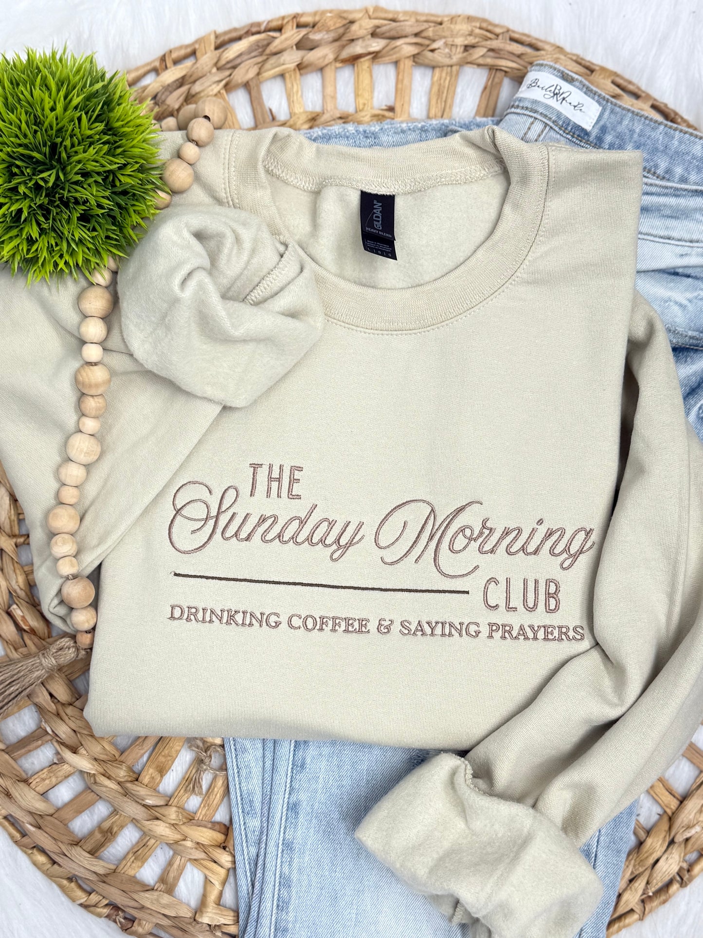 The Sunday Morning Club- embroidered sweatshirt