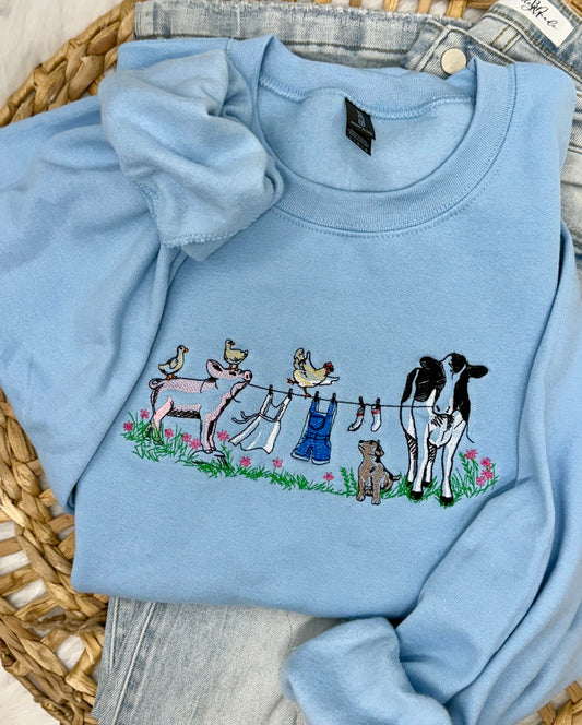 Laundry Day- embroidered sweatshirt