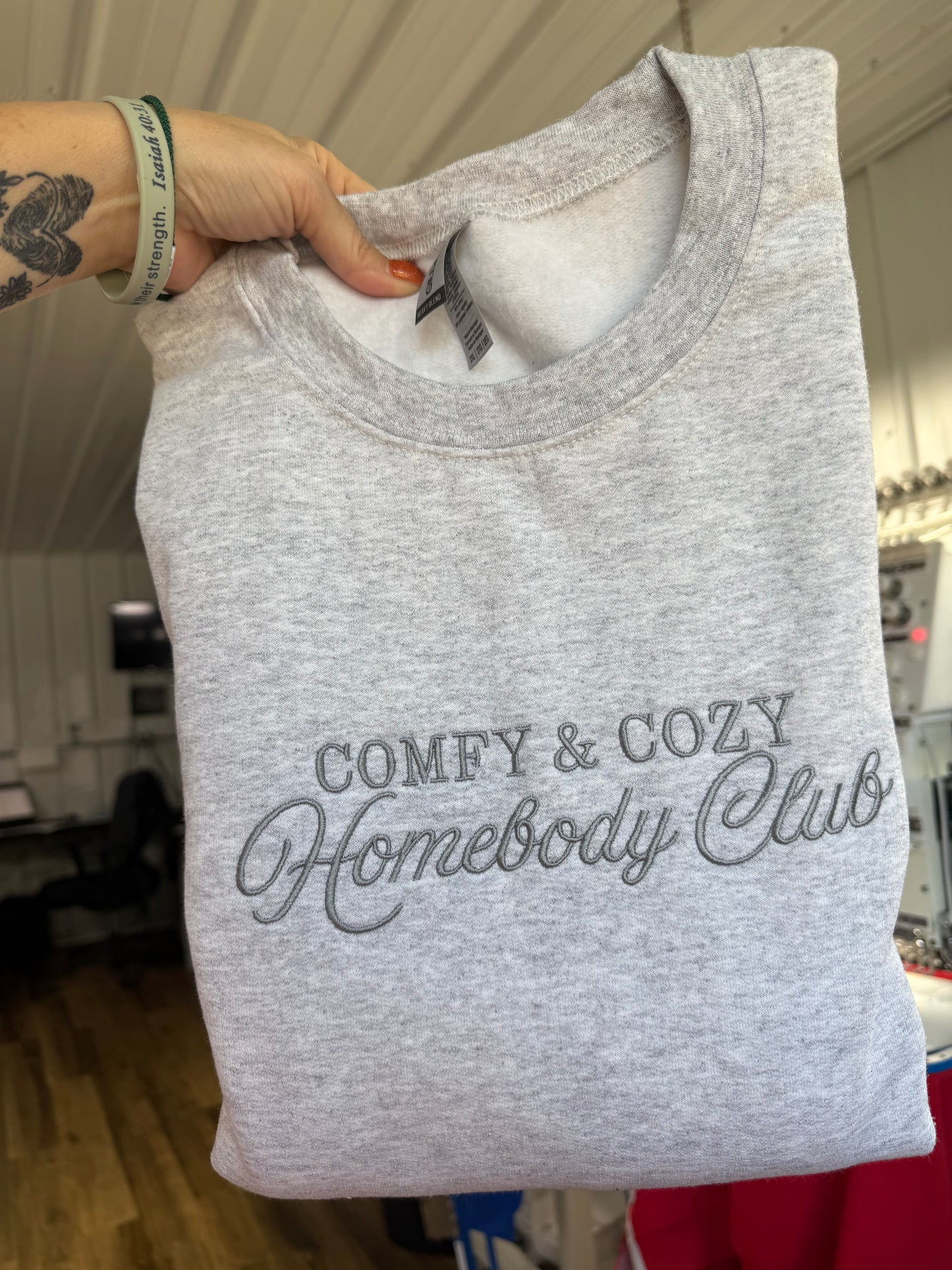 Comfy & Cozy Homebody Club- embroidered sweatshirt