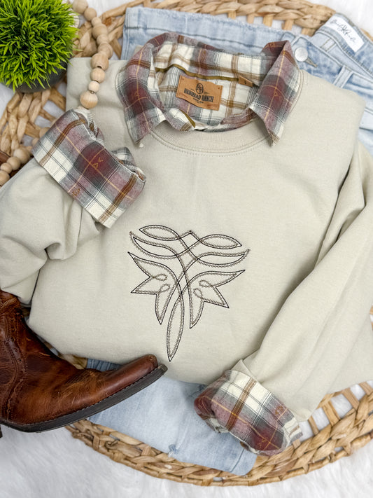 Boot Stitch- embroidered sweatshirt